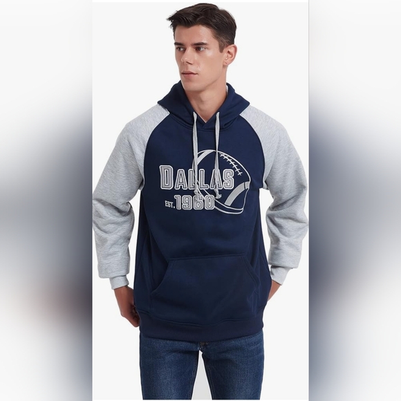 NWT Unisex Dallas Football 1960 Navy and Gray Hoodie - Picture 5 of 8